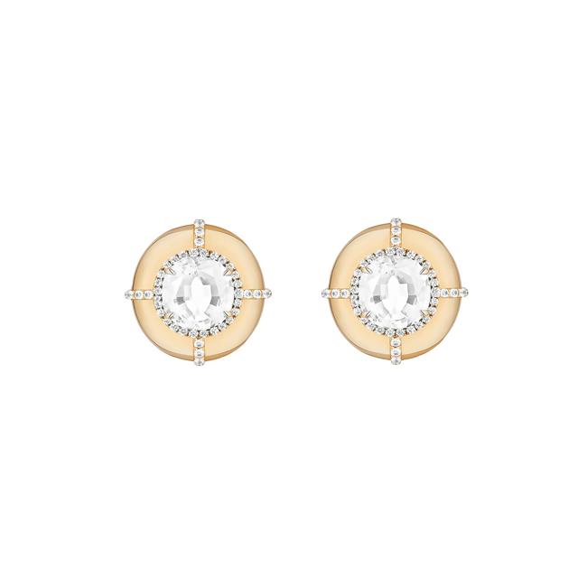 Goshwara G-Classics 18k Yellow Gold Diamond Medallion Earrings