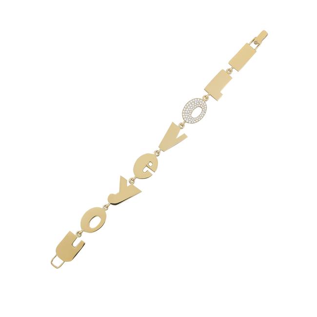 Verdura Love Link 18k Yellow Gold Diamond I Love You Bracelet