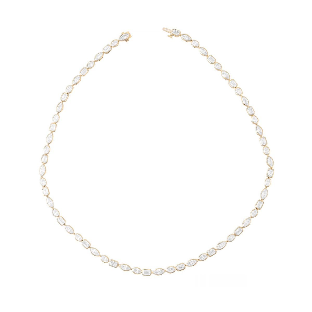 London Collection Yellow Gold Mixed Shape Bezel Set Diamond Necklace