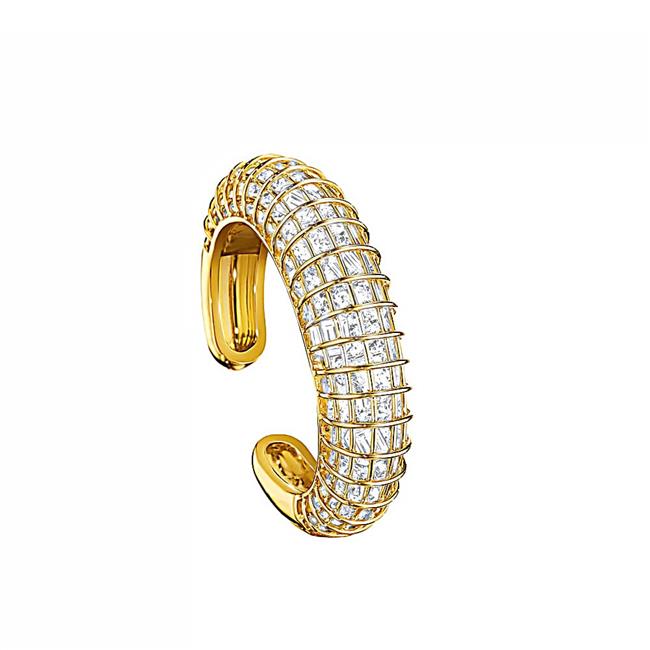Verdura 18k Yellow Gold Caged Rock Crystal Cuff Bracelet