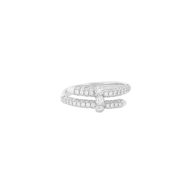 London Collection 18k Gold Diamond Overlap Ring