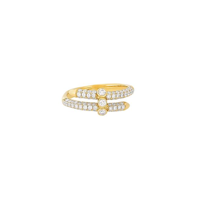 London Collection 18k Gold Diamond Overlap Ring