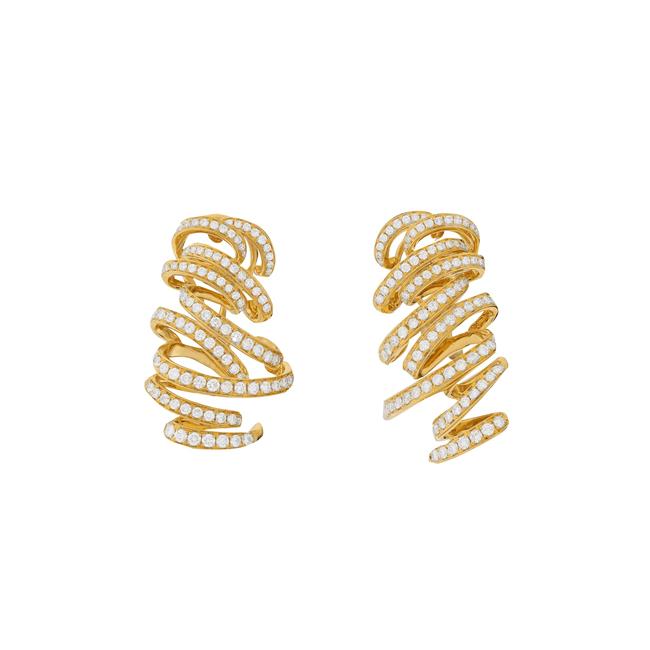 London Collection 18k Yellow Gold Swirl Earrings