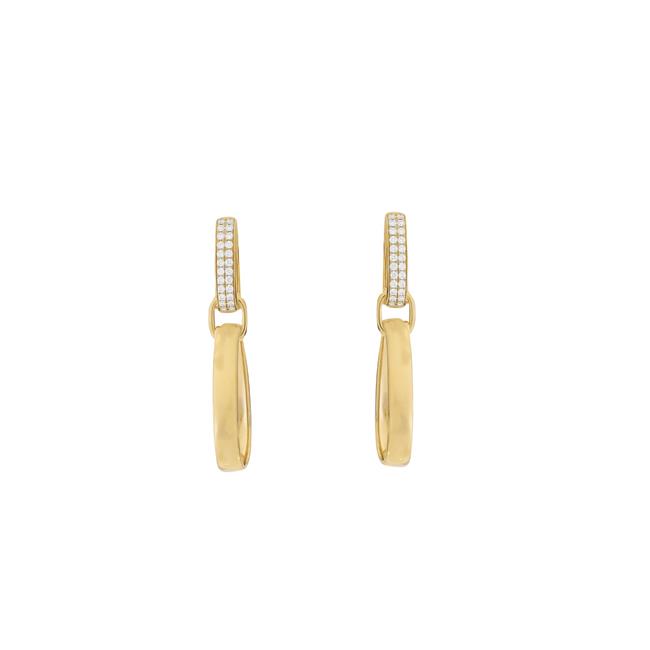 London Collection 18k Yellow Gold Teardrop Link Earrings