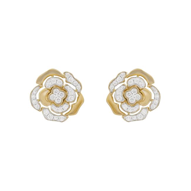 London Collection 14k Yellow Gold Flower Earrings