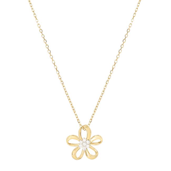 London Collection 14k Yellow Gold Open Flower Necklace