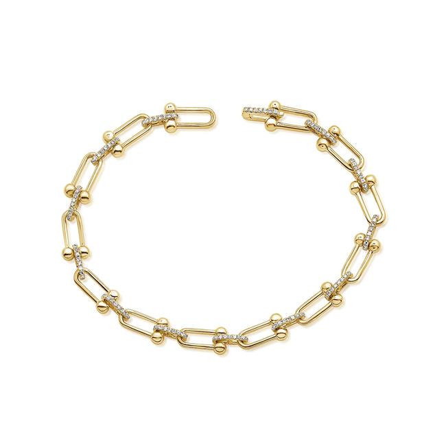London Collection 14k Yellow Gold Oval Link Diamond Bracelet