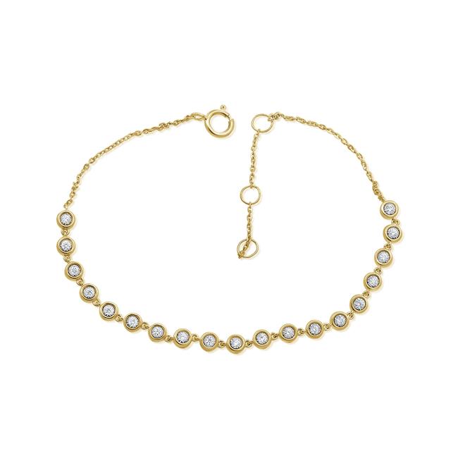 London Collection 14k Yellow Gold Bezel Diamond Bracelet