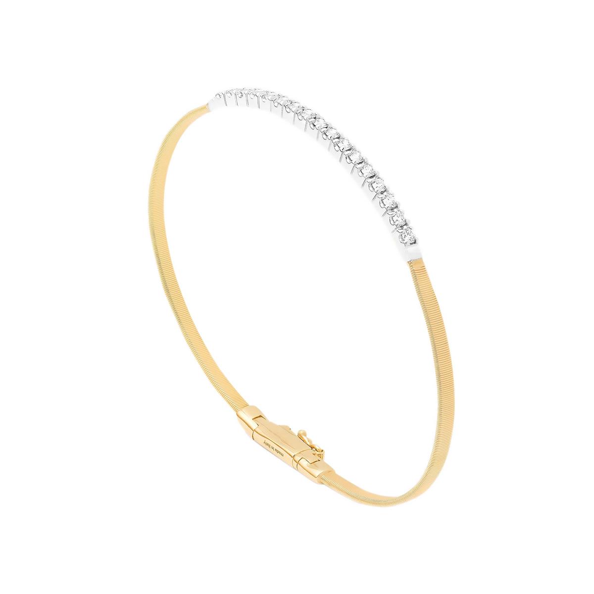 Marco Bicego Masai Two Tone Diamond Bar Coil Bracelet