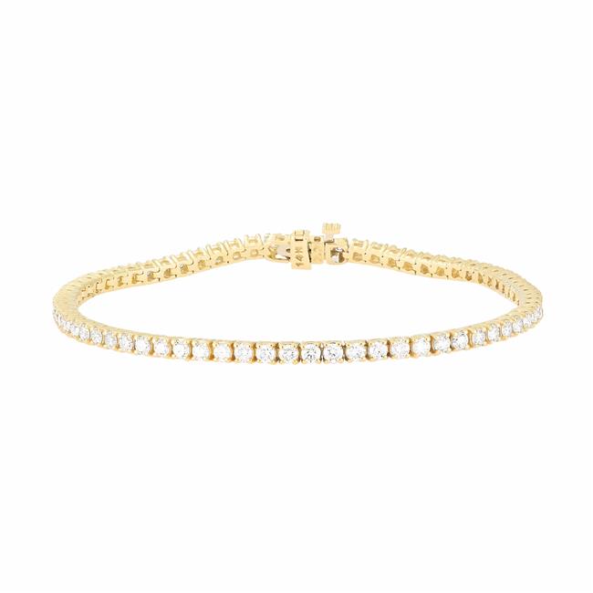 London Collection 14k Yellow Gold Diamond Four-Prong Tennis Bracelet