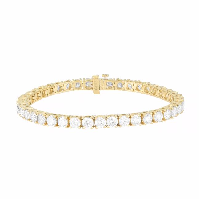 London Collection 14k Yellow Gold Diamond Four-Prong Tennis Bracelet