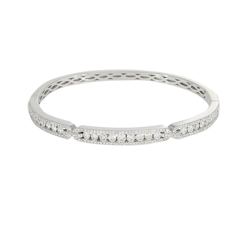 London Collection 18k Diamond Hinged Bangle Bracelet