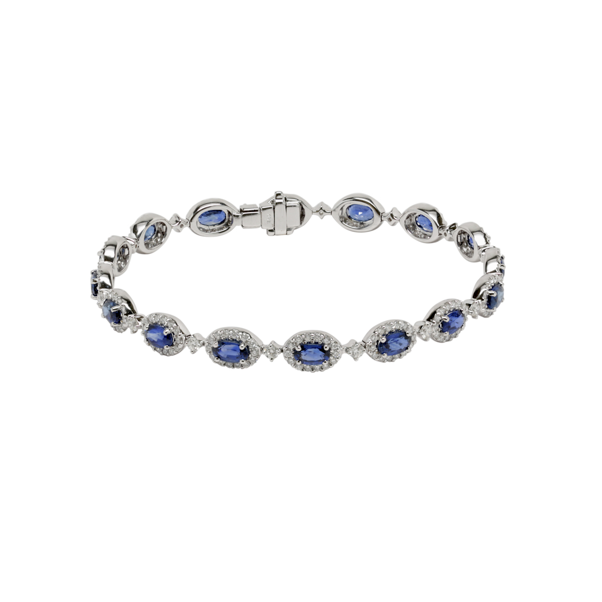 London Collection Oval Sapphire and Diamond Halo Bracelet