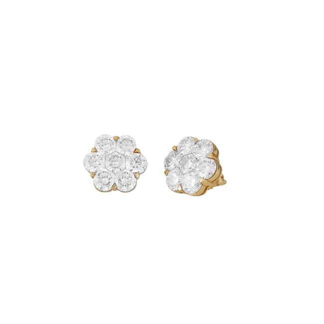 London Collection 18k Yellow Gold Diamond Honeycomb Earrings