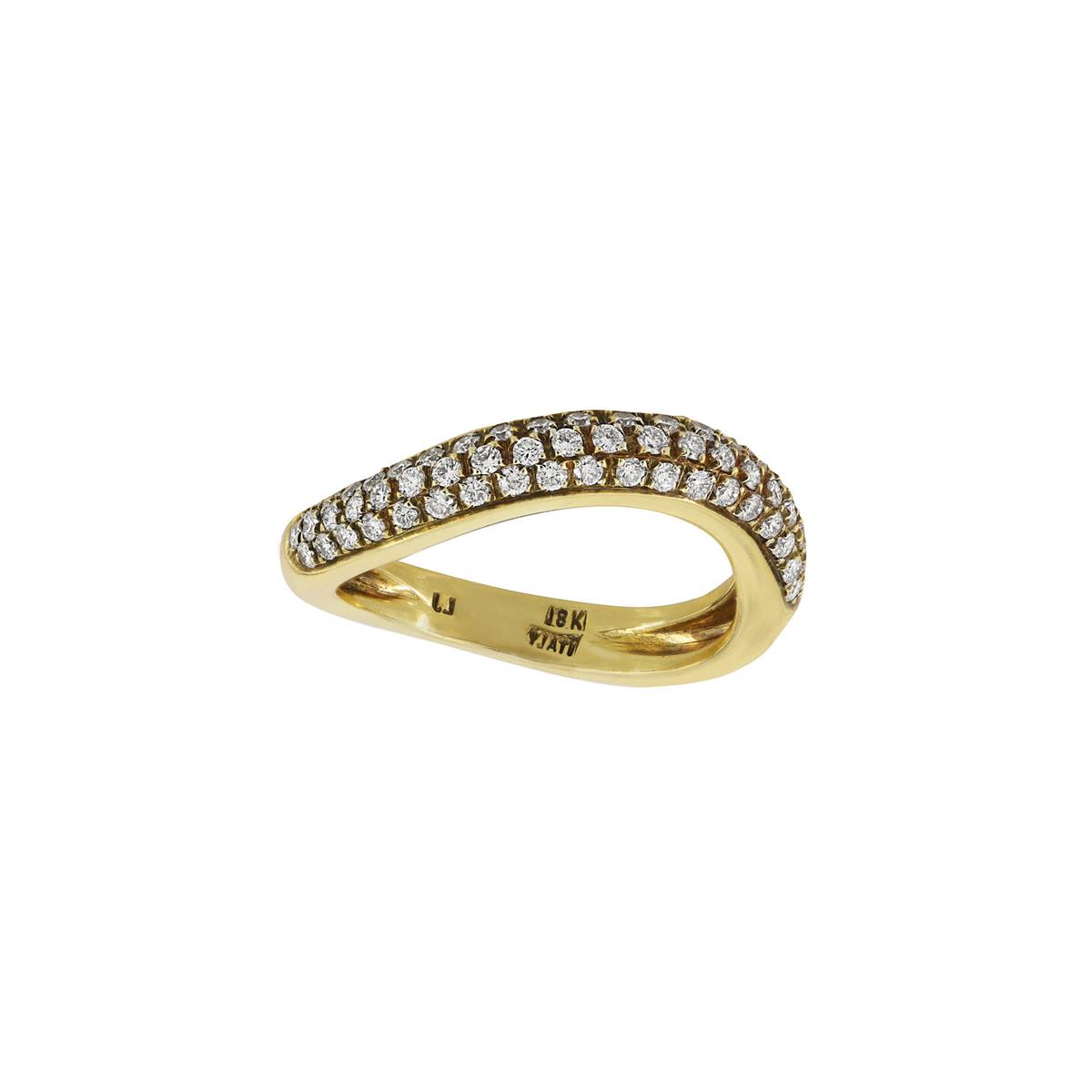 Leo Pizzo 18k Yellow Diamond Curved Stacking Ring