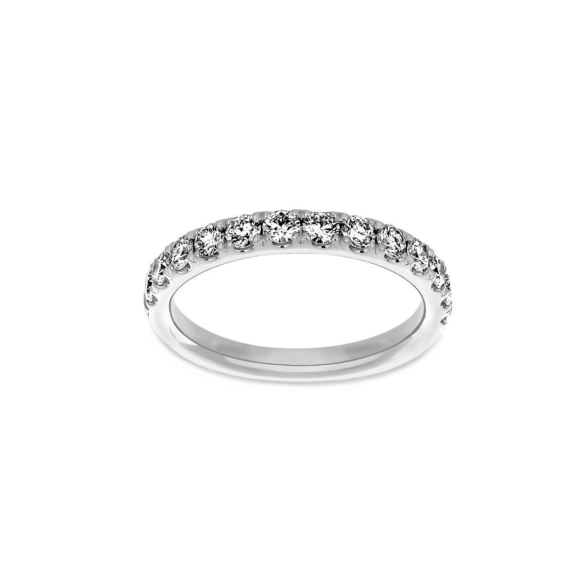 Henri Daussi Prong Set Half Way Around Diamond Wedding Band