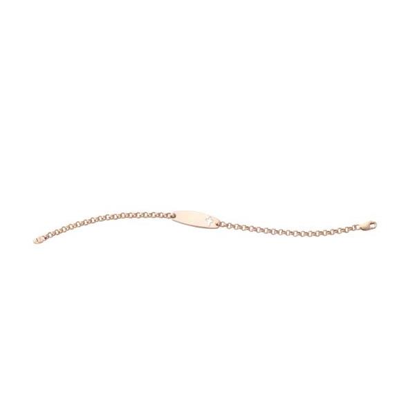 London Collection 14k Yellow Gold Pierced Cross ID Bracelet