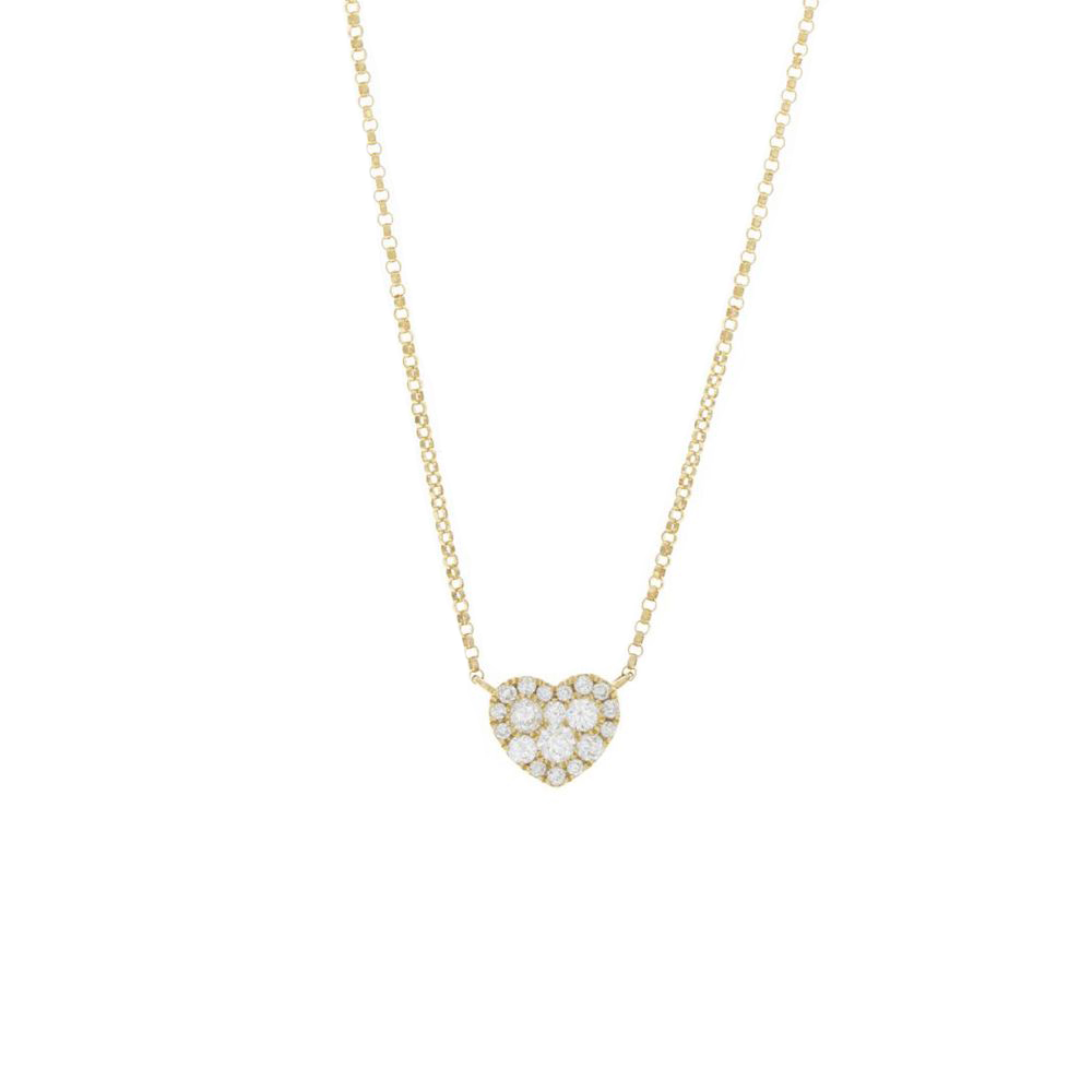 London Collection Yellow Gold Diamond Heart Pendant Necklace