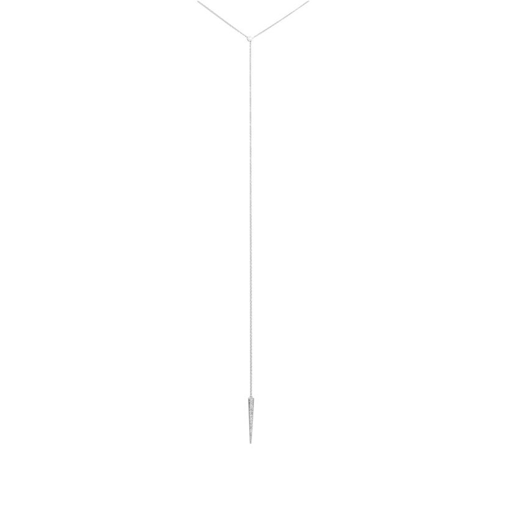 London Collection White Gold Arrowhead Lariat Necklace