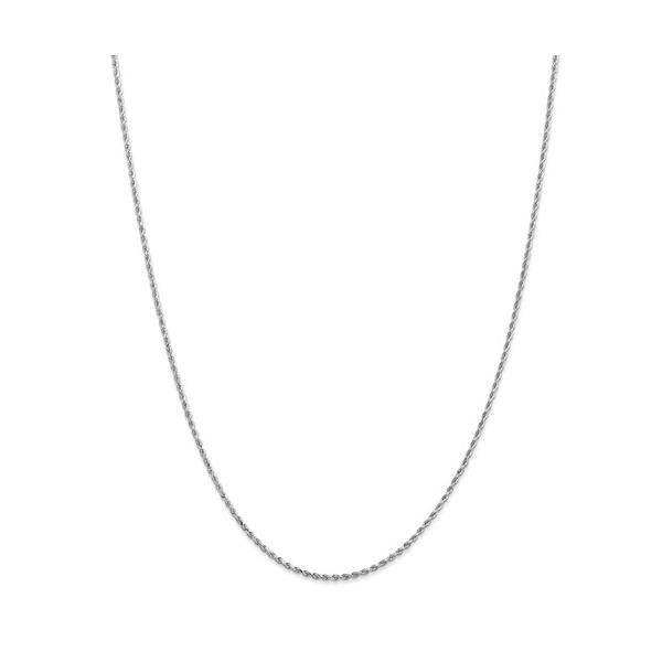 London Collection 14k White Gold 1.5mm Diamond Cut Rope Chain 16"