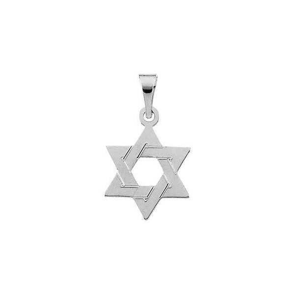 London Collection 14k White Gold Polished Star of David Pendant