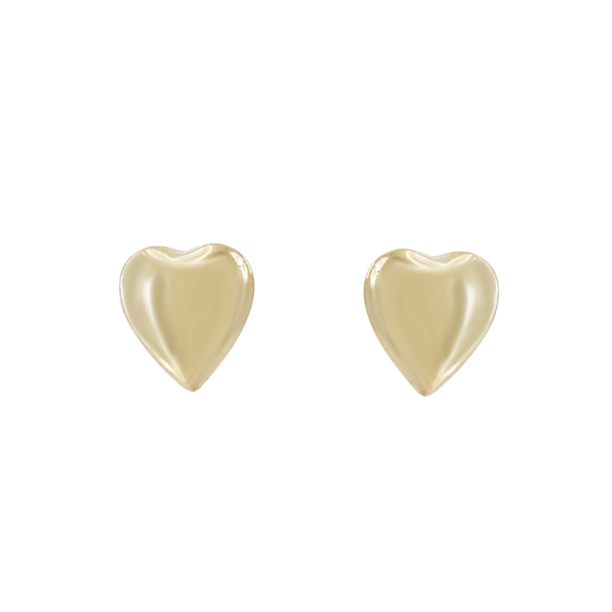 London Collection Small Puffed Heart Stud Earrings