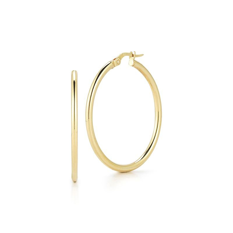 Roberto Coin 18k Yellow Gold 35mm Plain Hoop Earrings