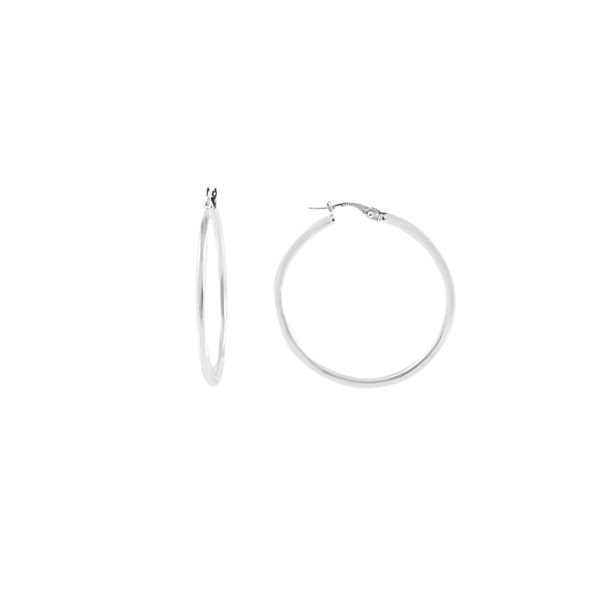 Roberto Coin Perfect Gold Hoops Medium White Gold Hoop Earrings