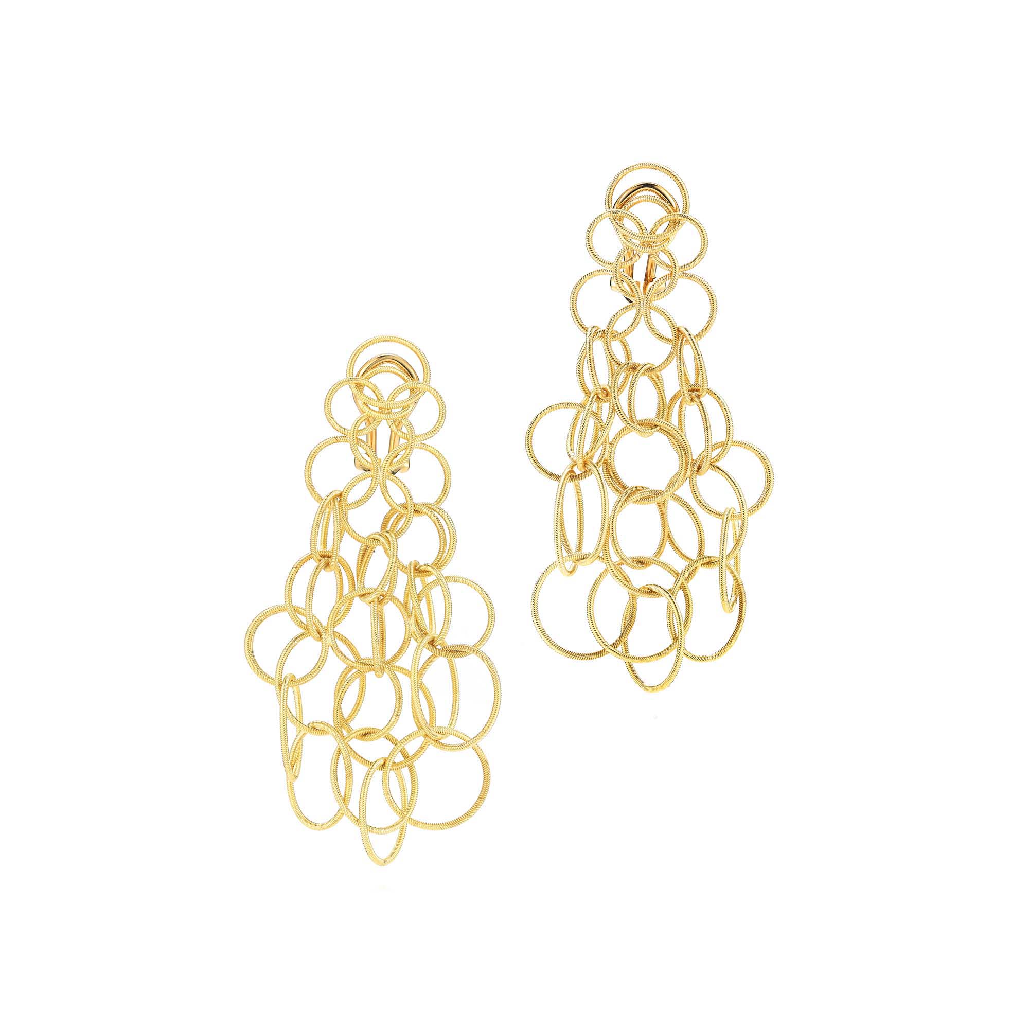 Buccellati Hawaii Yellow Gold Pendant Drop Earrings