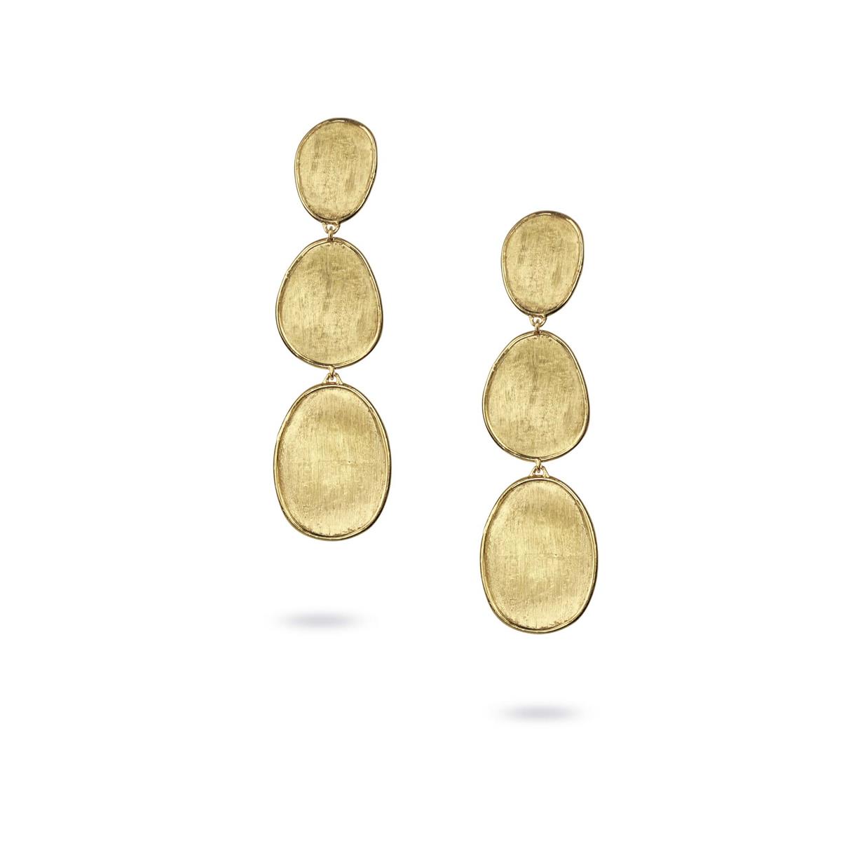 Marco Bicego Lunaria 18k Yellow Gold 3 Petal Drop Earrings