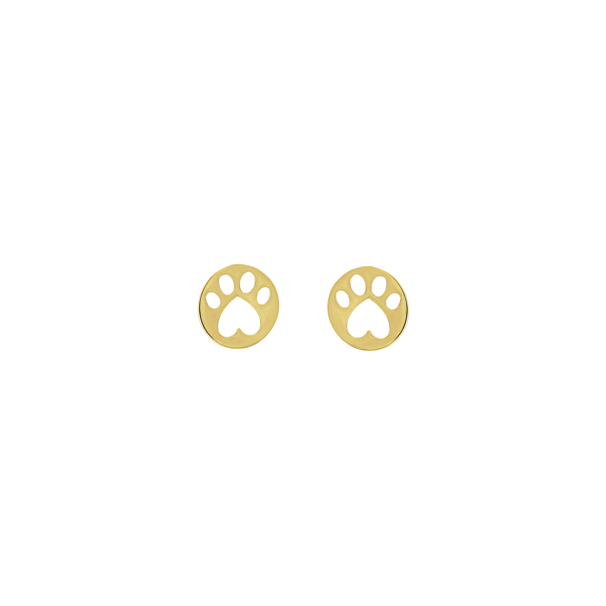 Our Cause for Paws Yellow Gold Mini Paw Stud Earrings