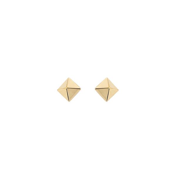 London Collection Yellow Gold Pyramid Stud Earrings