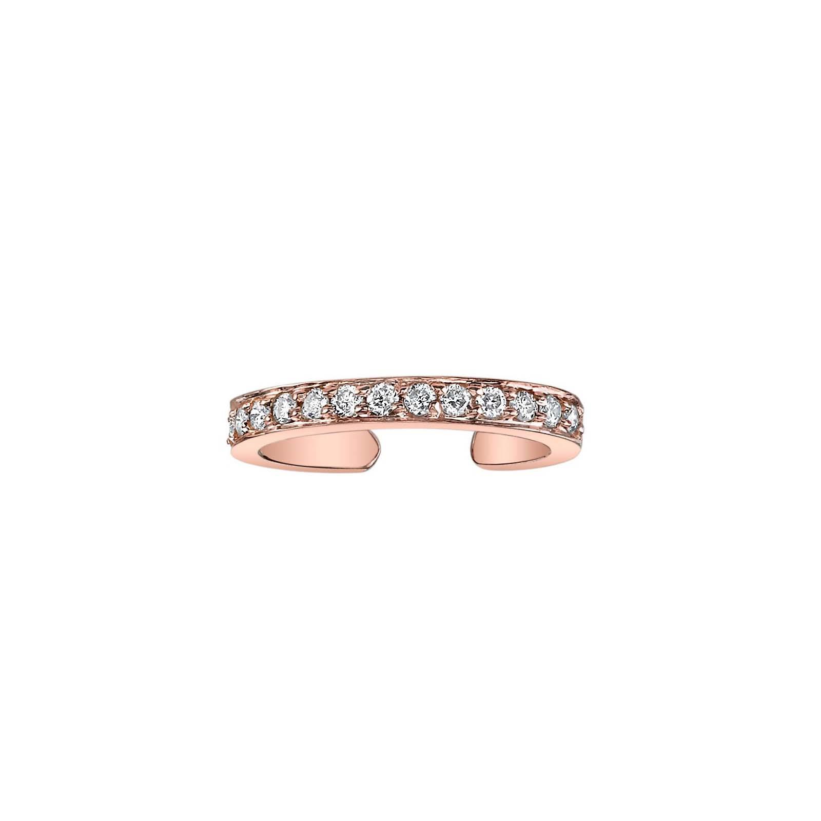 Anita Ko 18k Rose Gold 1 Row Pave Diamond Single Cuff Earring