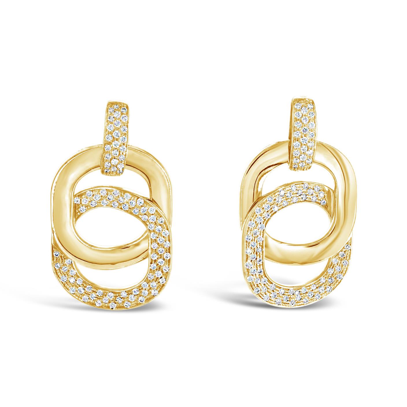 London Collection 18k Yellow Gold Diamond Linked Drop Earrings