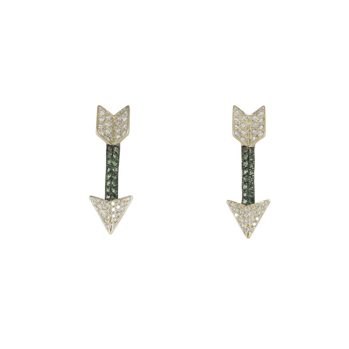 London Collection 14k Diamond and Garnet Arrow Stud Earrings