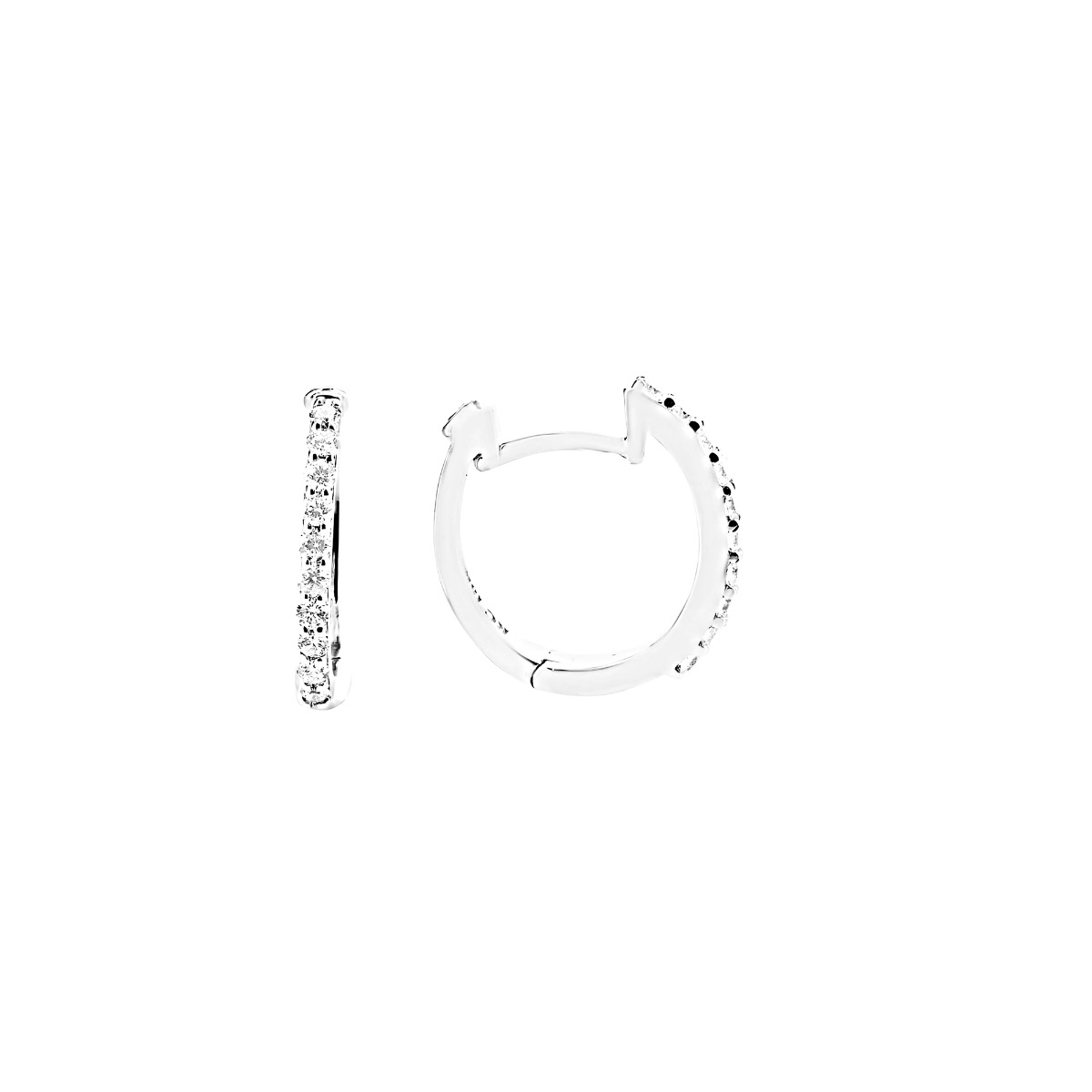 Roberto Coin 18k White Gold Diamond Baby Hoop Earrings