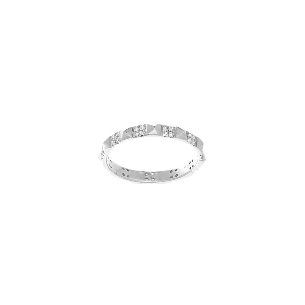 London Collection 14k White Gold Diamond Pyramid Eternity Ring