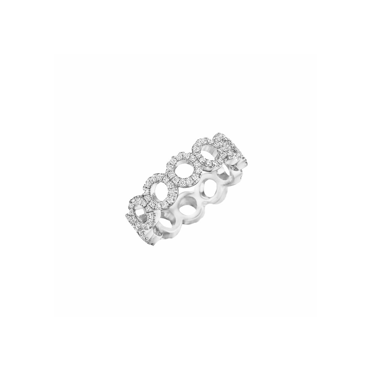 Henri Daussi White Gold Diamond Halo Ring