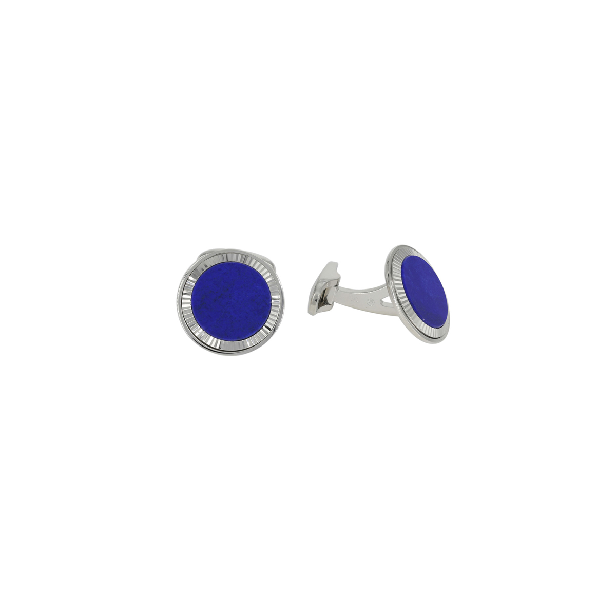 London Collection White Gold Blue Lapis Cufflinks