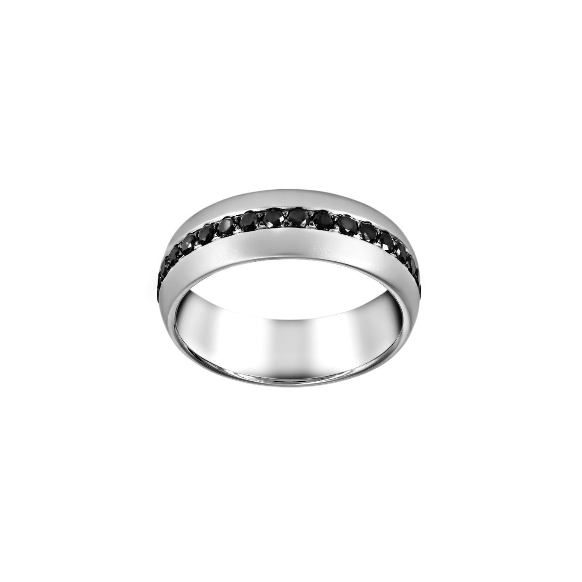 Henri Daussi Black Diamond Matte Finish Wedding Band