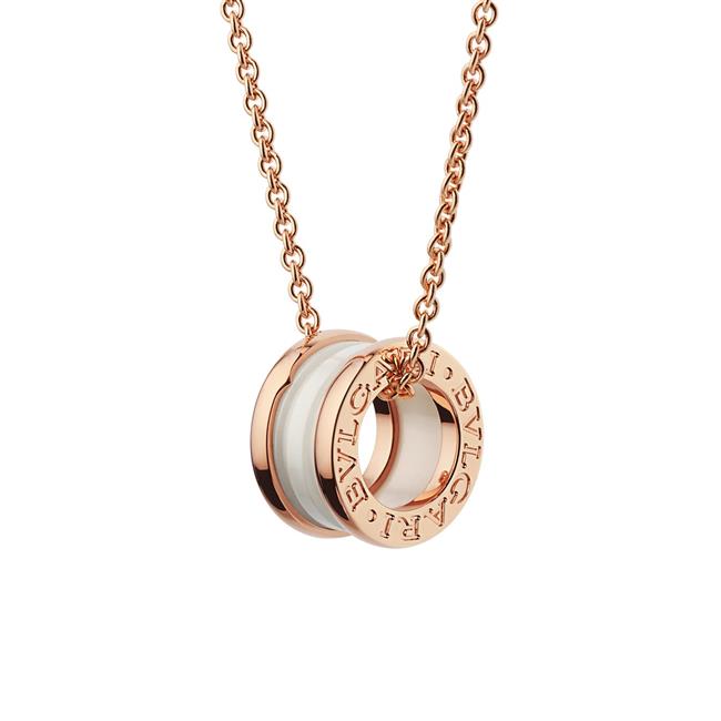 Bvlgari B.zero1 18k Rose Gold and Ceramic Necklace