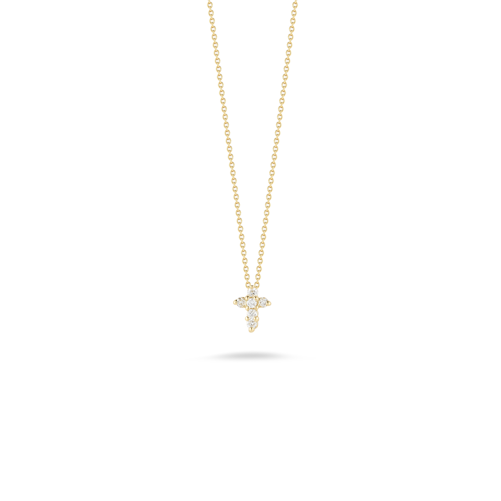 Roberto Coin Tiny Treasures 18K Yellow Gold Baby Cross Pendant with Diamonds