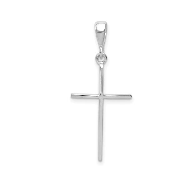 London Collection 14k White Gold Thin Cross Pendant