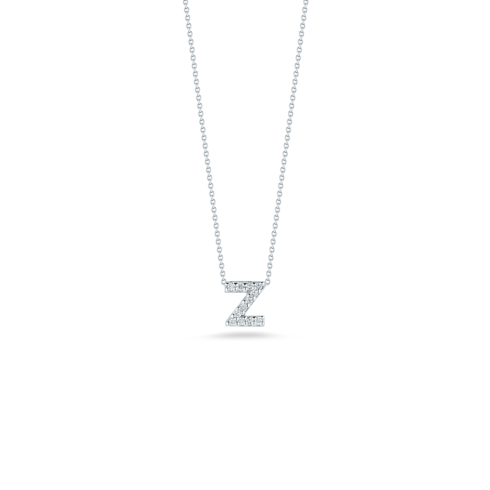 Roberto Coin Tiny Treasures 18K White Gold Love Letter Z Pendant with Diamonds