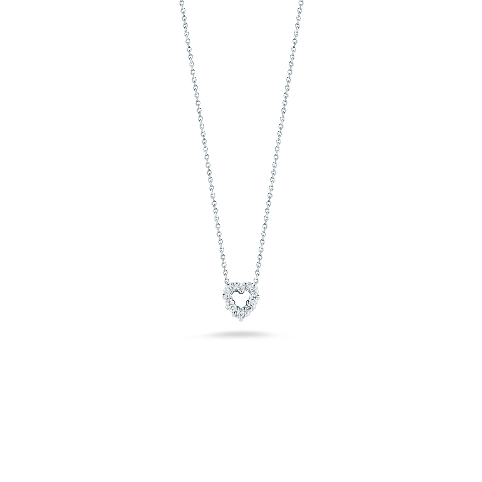 Roberto Coin Tiny Treasures 18K White Gold Heart Pendant with Diamonds