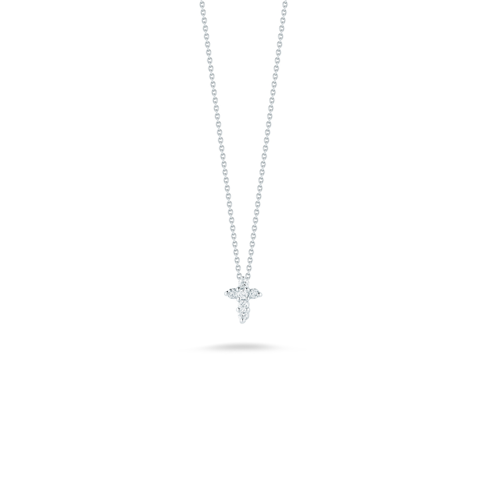 Roberto Coin Tiny Treasures 18K White Gold Baby Cross Pendant with Diamonds