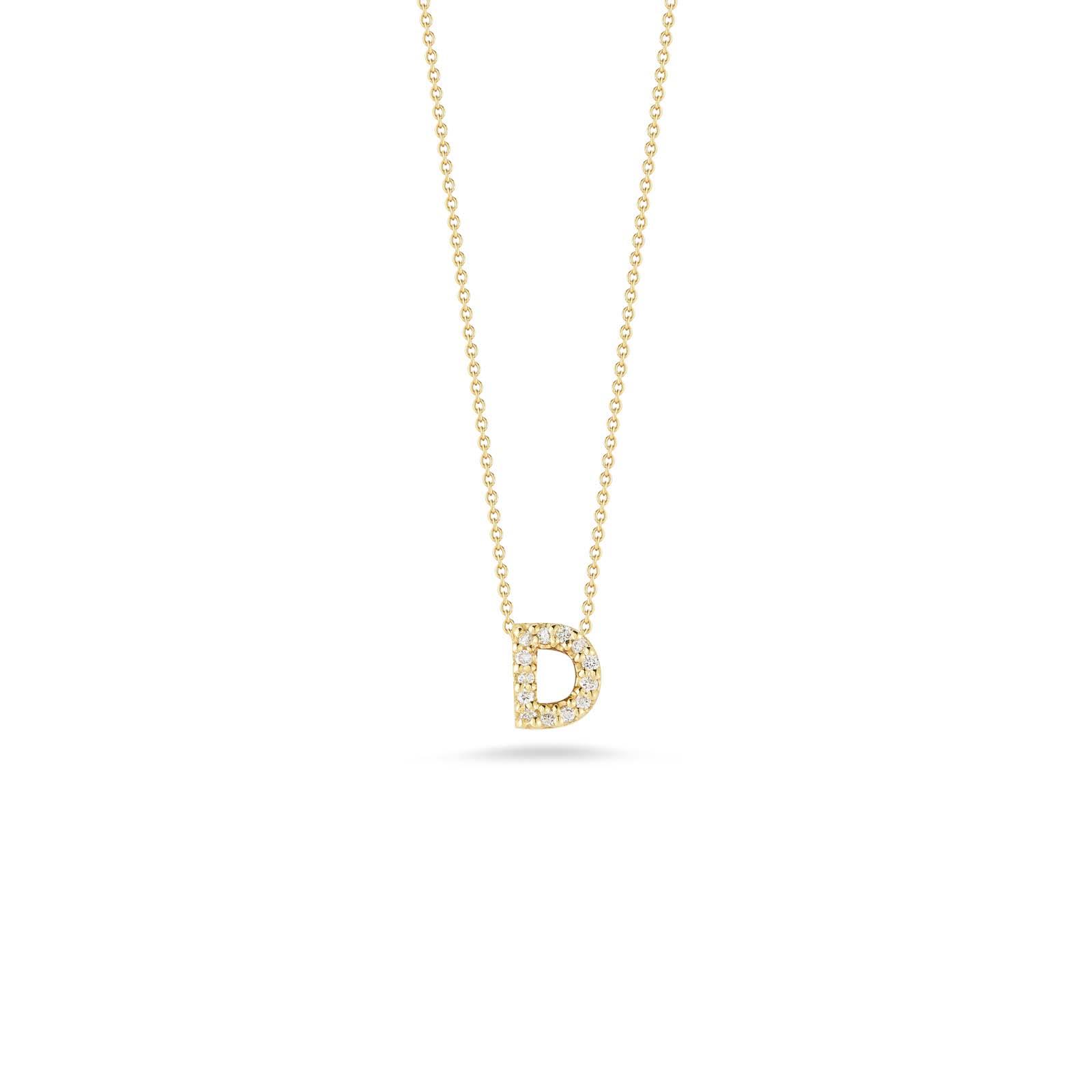 Roberto Coin 18k Yellow Gold and Diamond Love Letter D Initial Pendant