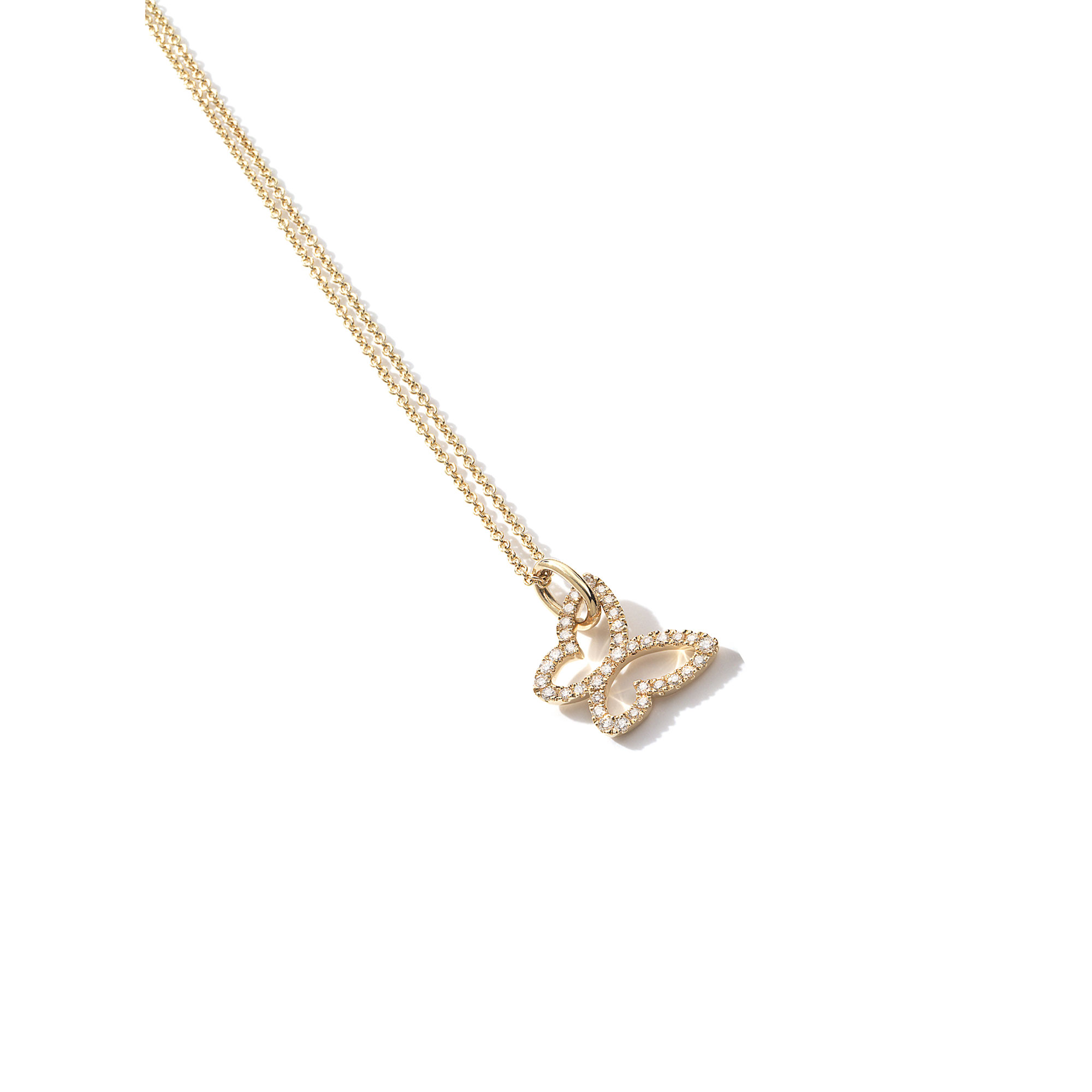 Sunrise Day Camp 14k Small Diamond Butterfly Pendant Necklace