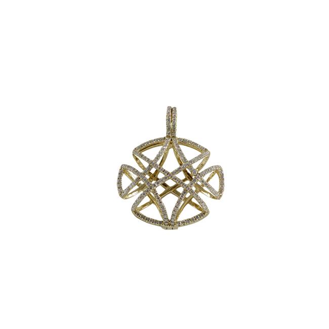 Goshwara Freedom 18k Yellow Gold Diamond Oval Oblong Pendant