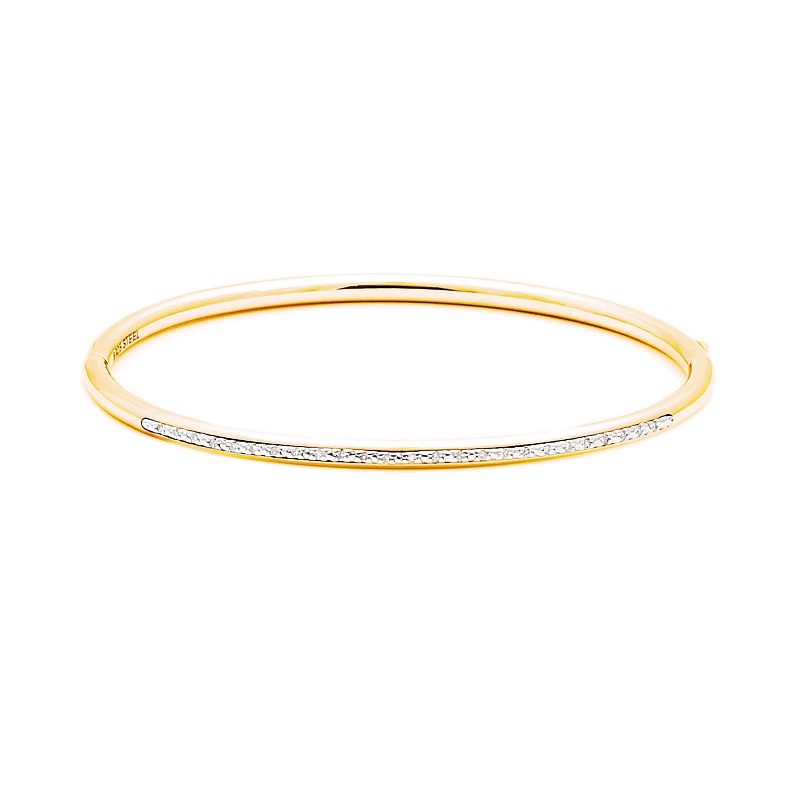 London Collection Yellow Gold Tone Pave Diamond Bangle